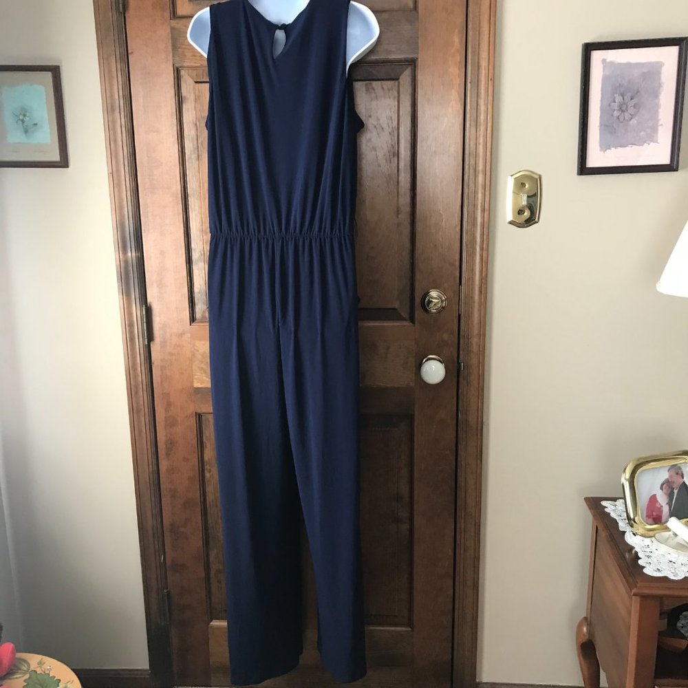 Nikki by Nikki Poulos Navy V-Neck Jumpsuit Size 1X - Picture 8 of 12